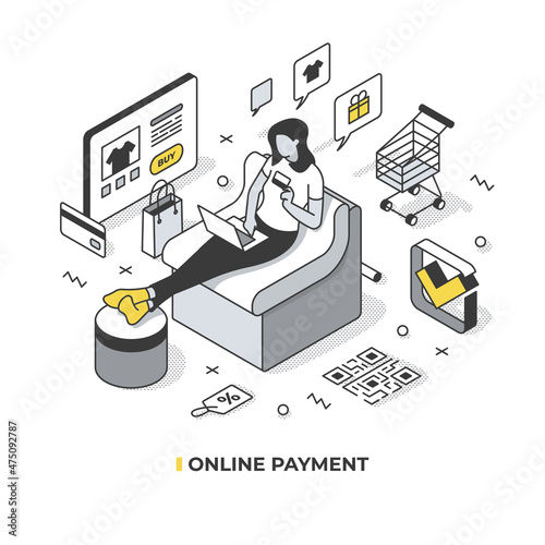 Online Payment Isometric Illustration
