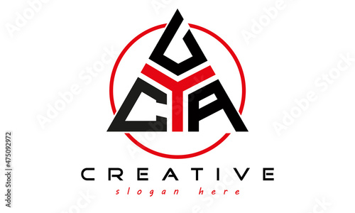 emblem badge with wings CUA letter logo design vector, business logo, icon shape logo, stylish logo template