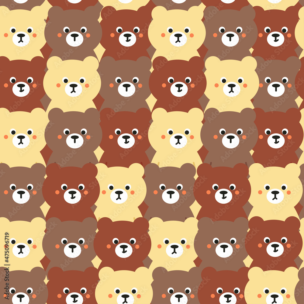 Seamless pattern cute cartoon of bears. cute wallpaper for kids, fabric print and gift wrapping paper Seamless pattern cute cartoon of bears. cute wallpaper for kids, fabric print and gift wrapping paper
