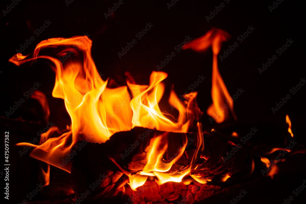 Fototapeta premium fire on the black background