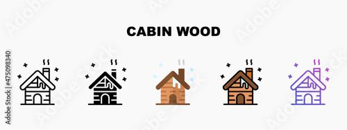 Cabin wood christmas snow icon designed in outline flat glyph filled line and gradient. Perfect for website mobile app presentation and any other projects. Enjoy this icon for your project.