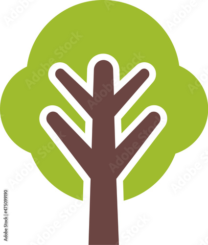 Tree icon cute logo design