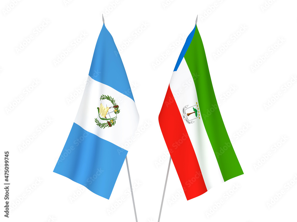 Republic of Equatorial Guinea and Republic of Guatemala flags Republic of Equatorial Guinea and Republic of Guatemala flags