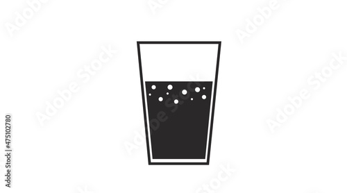 Water Glass Icon. Vector black and white isolated editable illustration