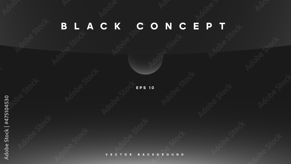 Minimalist black background with a heavenly body and light glow. Dark  wallpaper design for banner, science or art exhibition, poster, placard,  brochure, presentation, etc. Vector Stock Vector | Adobe Stock