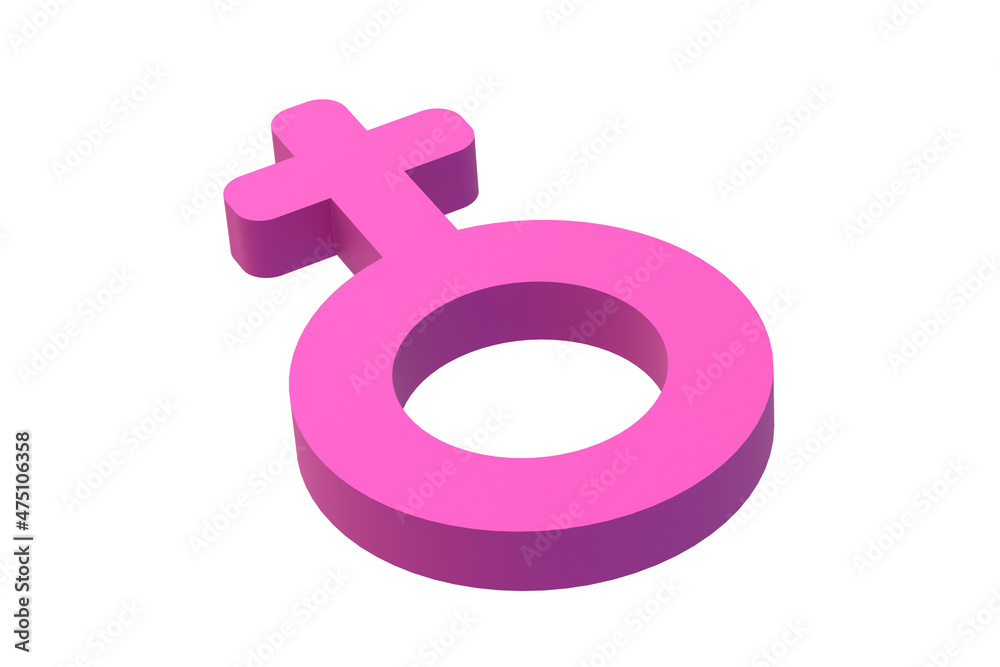 Female sex sign. Gender symbol isolated on white background. 3d render Female sex sign. Gender symbol isolated on white background. 3d render