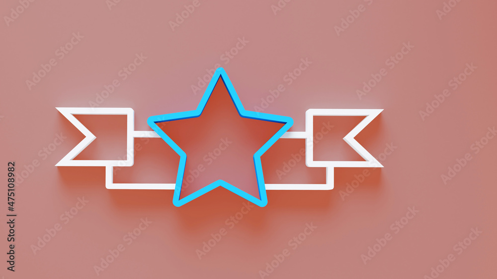 award badge minimal icon Symbol in 3D rendering isolated on salmon pink background award badge minimal icon Symbol in 3D rendering isolated on salmon pink background