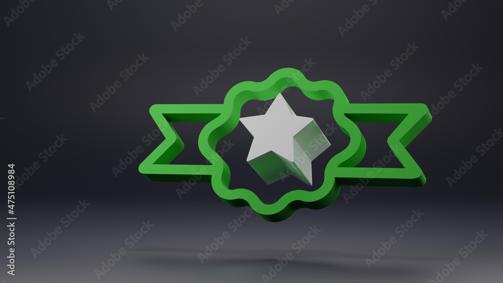 Award medal minimal icon Symbol in 3D rendering isolated on dark gray background. Award medal minimal icon Symbol in 3D rendering isolated on dark gray background.