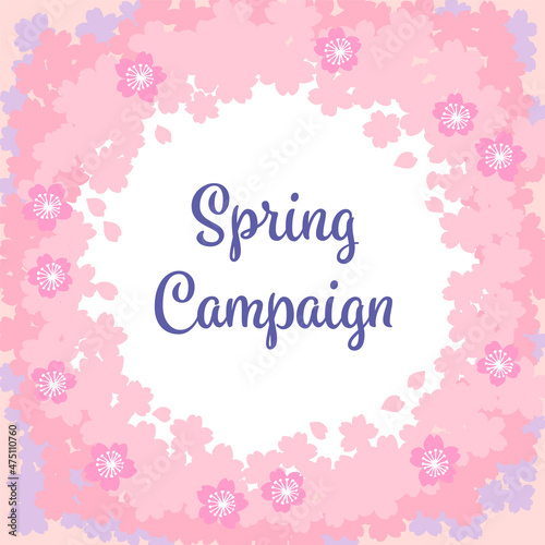 桜満開、春のイメージイラスト　背景 バナー、キャンペーン広告素材用ベクターデータ