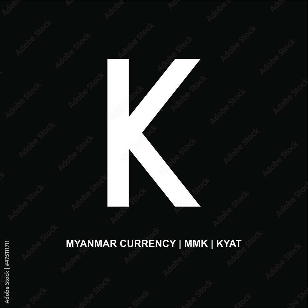Myanmar Currency Icon Symbol With Iso Code. Vector Illustration Myanmar Currency Icon Symbol With Iso Code. Vector Illustration