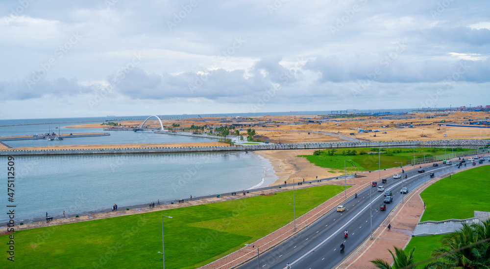 bird view of the new developing port city project in Sri Lanka bird view of the new developing port city project in Sri Lanka