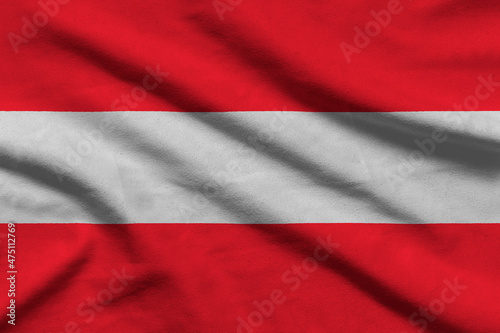 Flag of Austria on wavy fabric.
