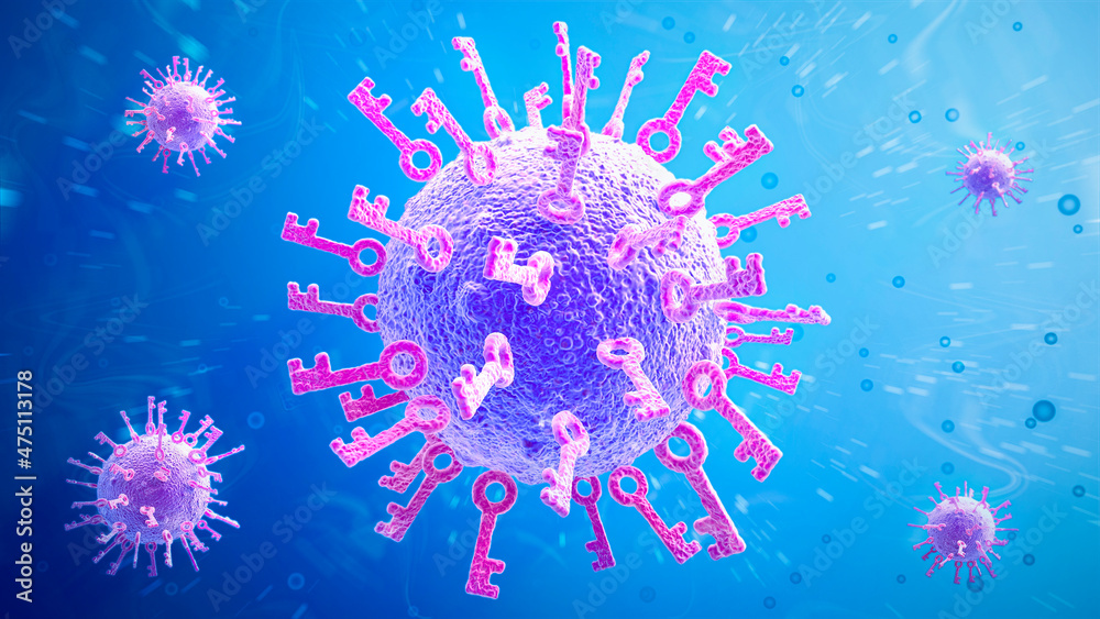 3d illustration coronavirus key protein
