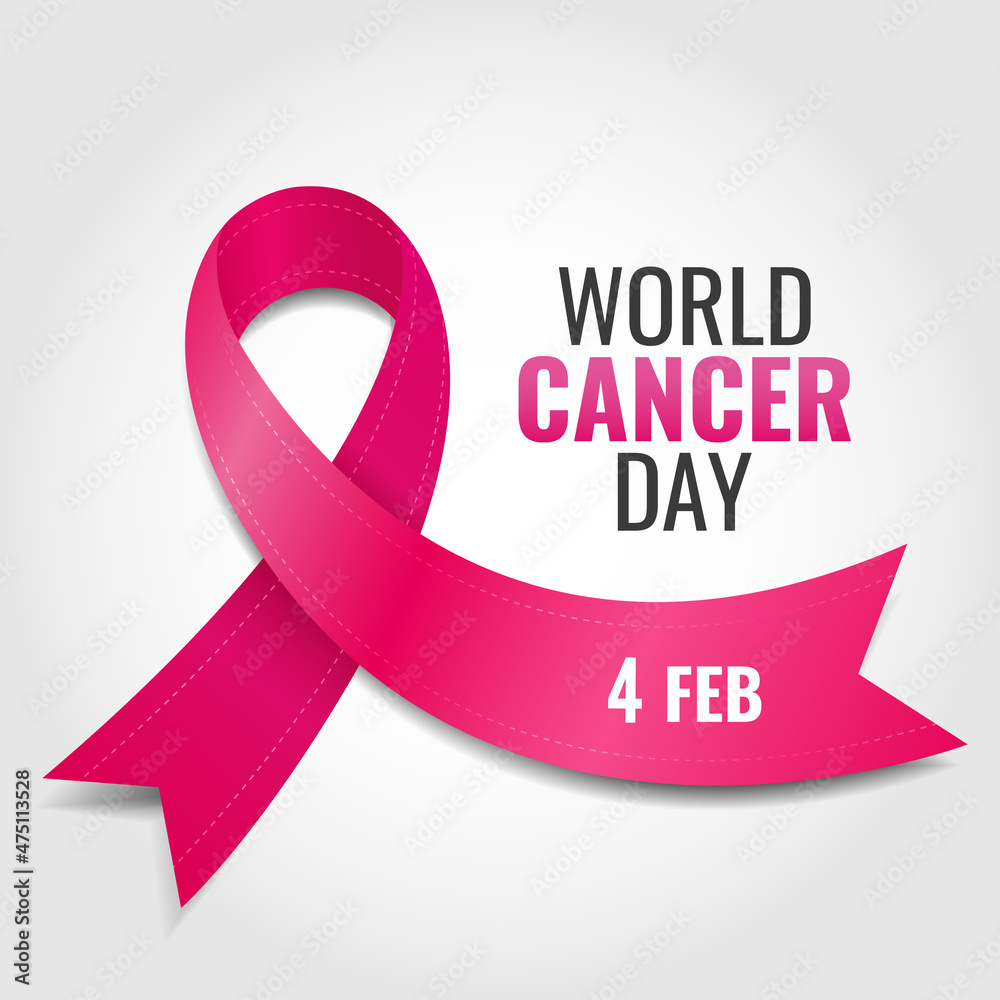 Vector illustration of World Cancer Day. Banner with cancer ribbon.
Vector illustration of World Cancer Day. Banner with cancer ribbon.