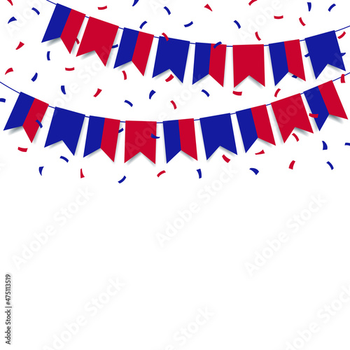 Independence Day in Haiti. Garland with the flag of Haiti on a white background. Vector Ilustration. 