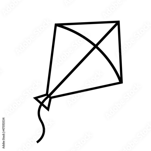 Kite line icon. linear style icon isolated on white. Vector illustration.
