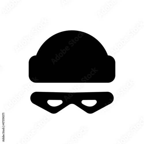 Thief mask and hat isolated. vector illustration