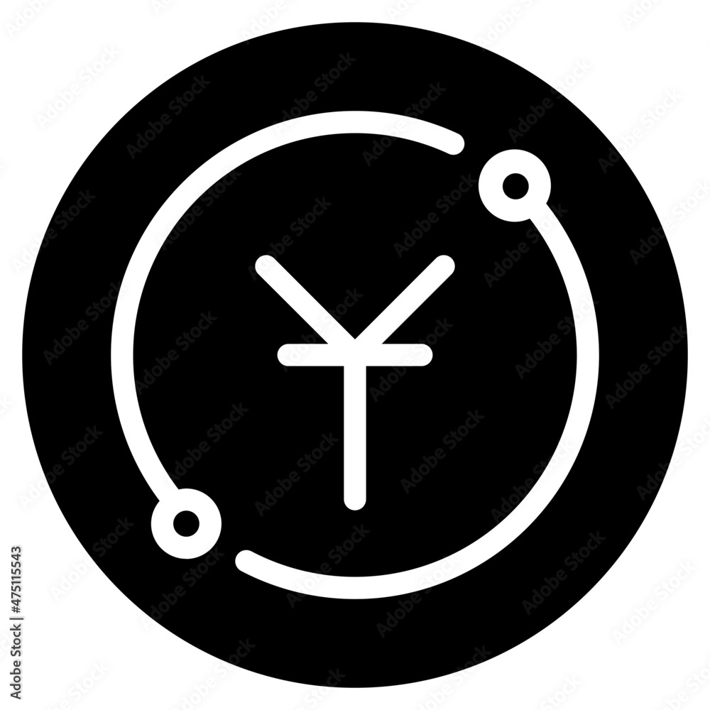 yuan coin glyph icon