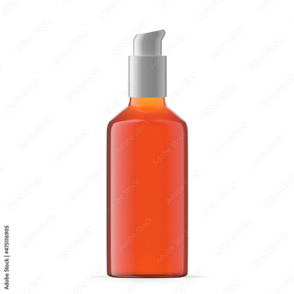 100ml 3 oz amber glass pump bottle. Isolated 100ml 3 oz amber glass pump bottle. Isolated