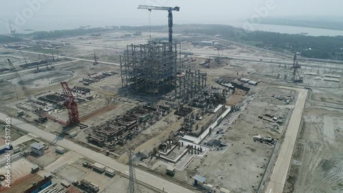 arial view of a thermal power plant under consrtuction photo