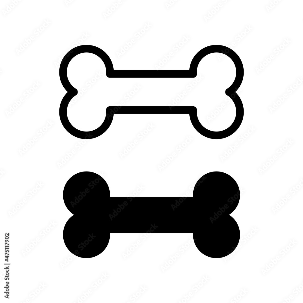 Bone icon. Lined vector on white background. Bone icon. Lined vector on white background.