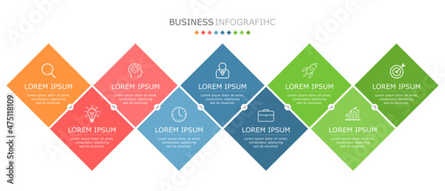 Business infographic Vector with 9 steps. Used for information,data,style,chart,graph,sign,icon, project,strategy,technology,learn,brainstorm,creative,growth,stairs,success, idea,text,web,report,work.