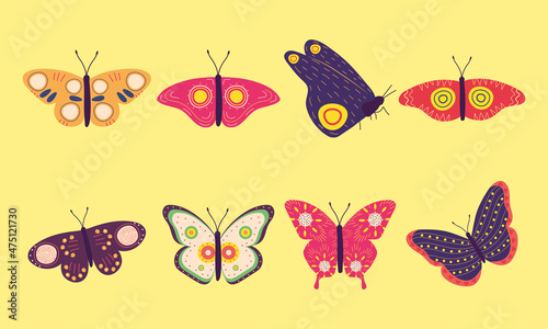 colorful butterflies icon set © Jeronimo Ramos