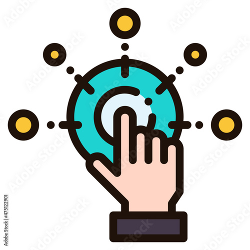 interactive filled outline icon
