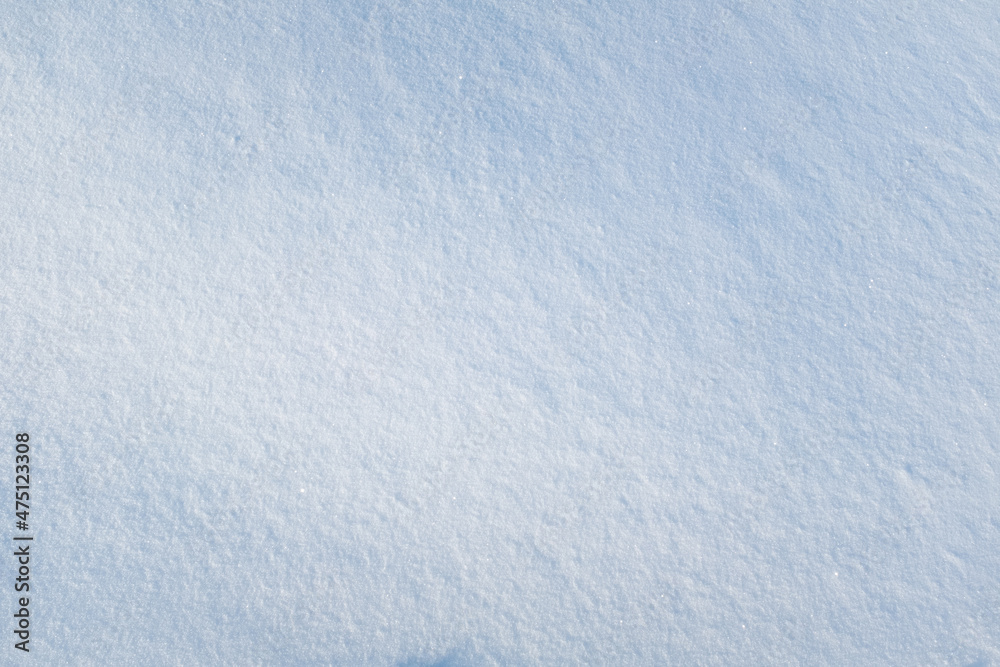 Light blue snow background for branding, calendar, multicolor card, banner, cover, header for website. Fresh snow texture. Winter backdrop. High quality photo