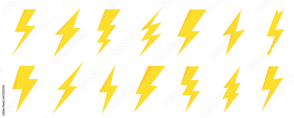 Lightning bolt icon set. Thunder bolt flat style icon. Bolt lightning flash icons. Flash icons collection. Bolt logo. Electric symbols. Stock vector. Lightning bolt icon set. Thunder bolt flat style icon. Bolt lightning flash icons. Flash icons collection. Bolt logo. Electric symbols. Stock vector.