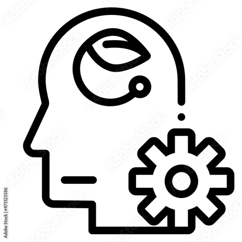eco mindset outline icon