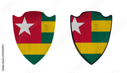 World countries. Shield symbol in colors of national flag. Togo