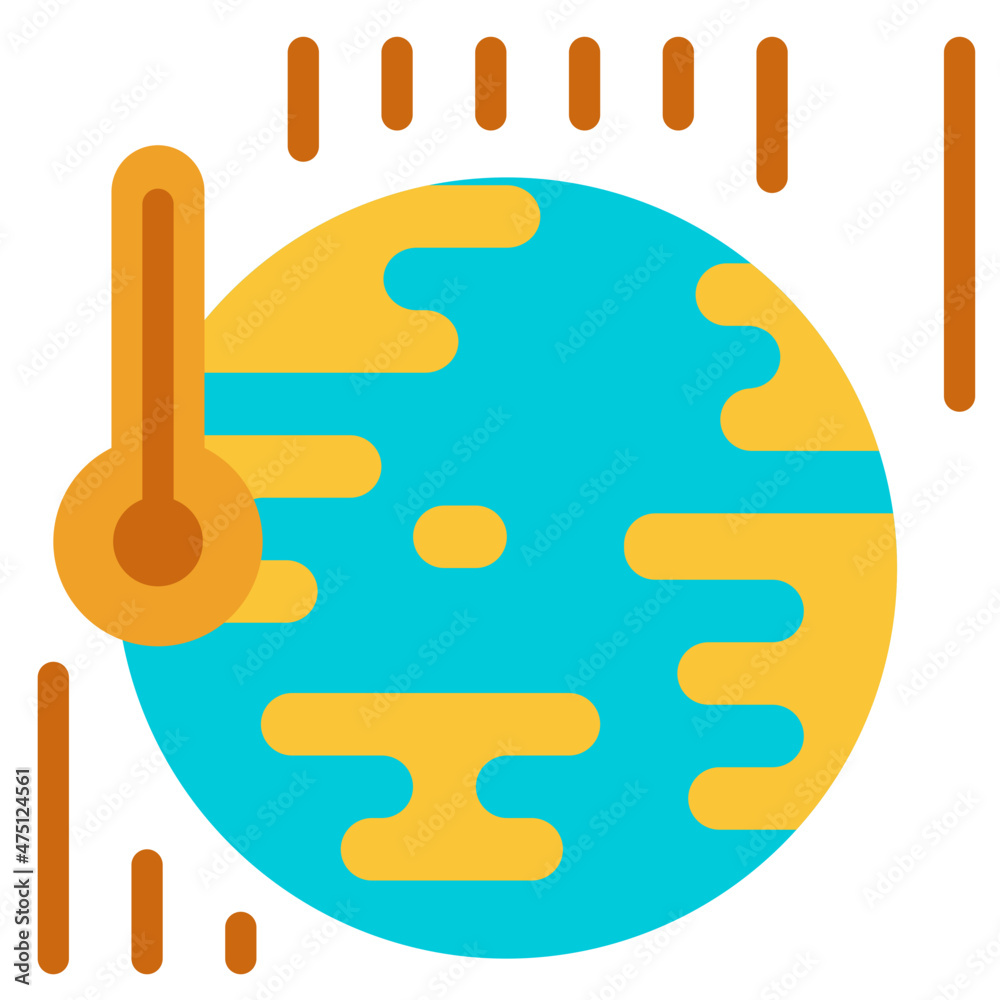 Fototapeta premium global warming flat icon