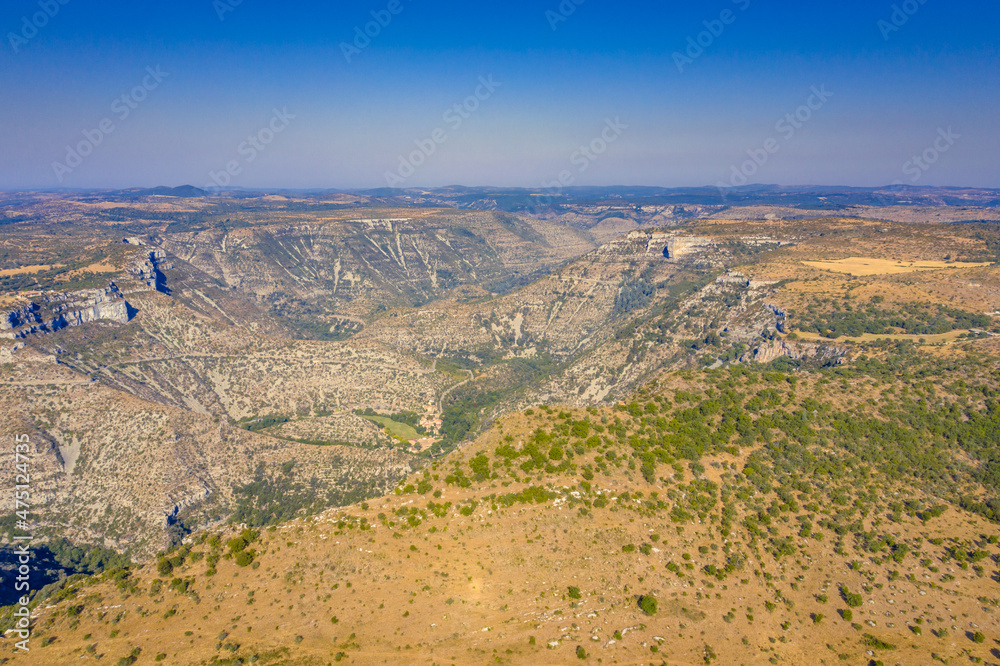 Aerial view of Gorges La Vis and Causse de Blandas Aerial view of Gorges La Vis and Causse de Blandas