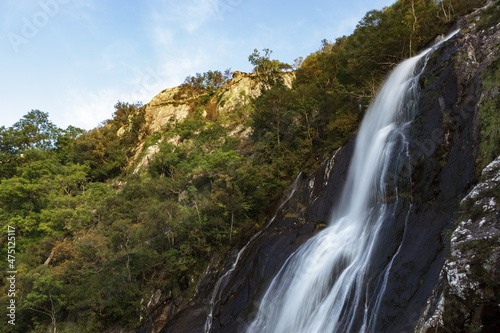 Close-up view of Aber Falls in Wales