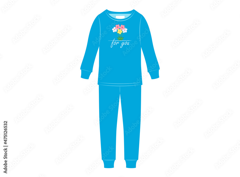 For you floral pajamas design, vector illustration For you floral pajamas design, vector illustration