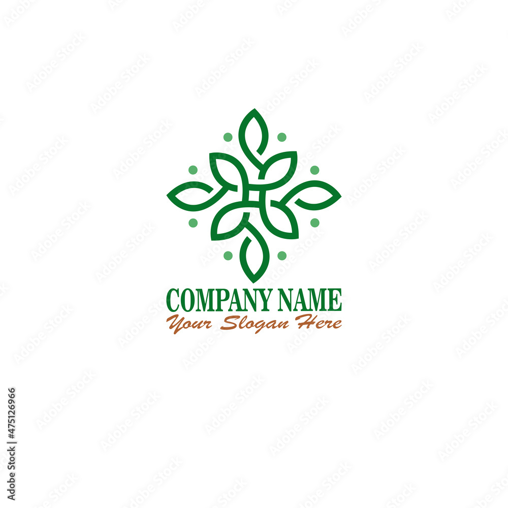 abstract green leaf company logo