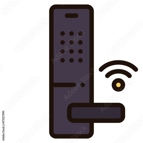 door lock filled outline icon