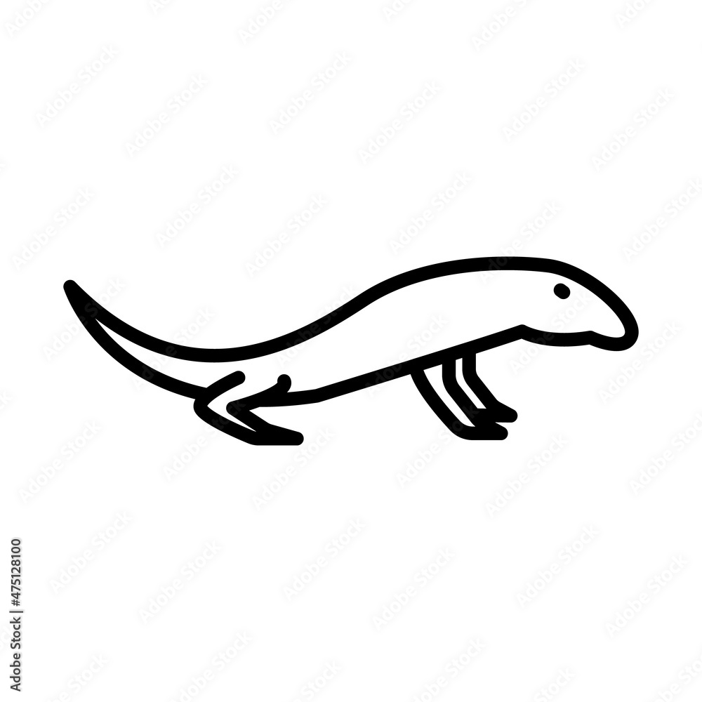 Crested Gecko Outline Icon Animal Vector
