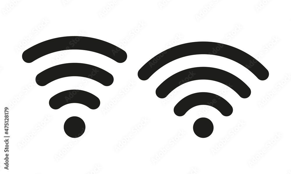 Wireless and wifi icon or sign for remote internet access. Podcast vector symbol Wireless and wifi icon or sign for remote internet access. Podcast vector symbol