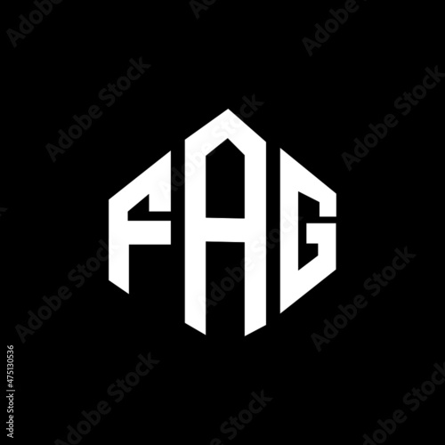 Quadro em tela FAG letter logo design with polygon shape