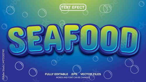 editable text effect seafood theme