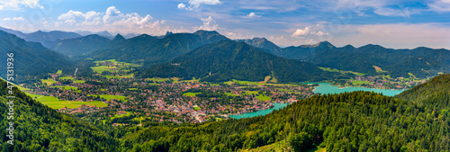 aeriel view to lake Tegernsee in Germany