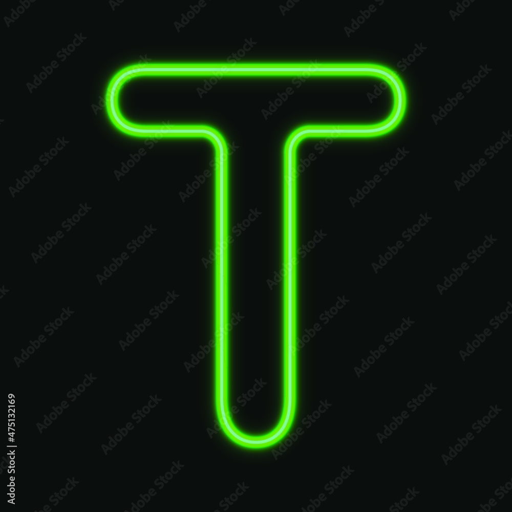 Capital Neon letter T. glowing neon alphabet. Night show alphabet. vector Illustration. eps 10 Capital Neon letter T. glowing neon alphabet. Night show alphabet. vector Illustration. eps 10