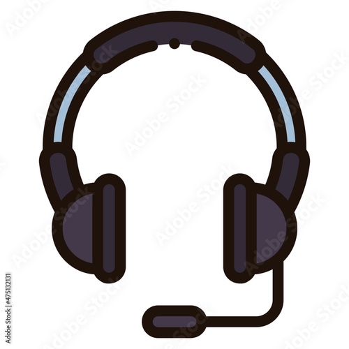 headset filled outline icon