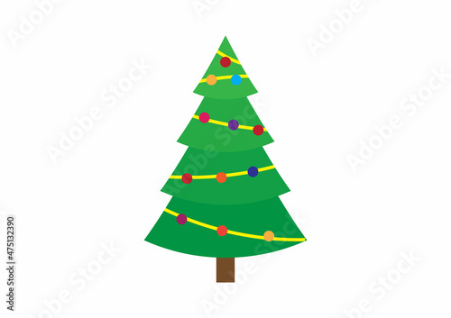 Christmas tree icon, vector illustration on a white background. Christmas and New Year holiday symbols