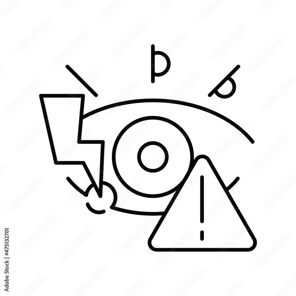 Optometry (inflammation of the eye, pus). Line icon concept Optometry (inflammation of the eye, pus). Line icon concept