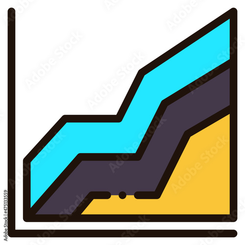 area chart filled outline icon