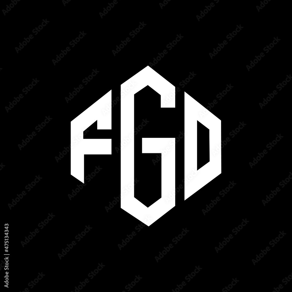 FGO letter logo design with polygon shape. FGO polygon and cube shape logo design. FGO hexagon vector logo template white and black colors. FGO monogram, business and real estate logo.