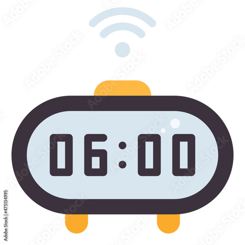 digital alarm clock flat icon